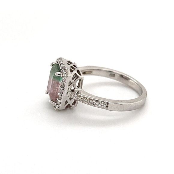 Watermelon Tourmaline Diamond Ring 14k Gold 1.82 TCW Certified $5,450 211910 - Picture 8 of 12